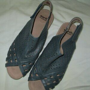 Earth Peep Toe Back Strap Sandal "Pisa Galli" Size 10W, Lake Blue